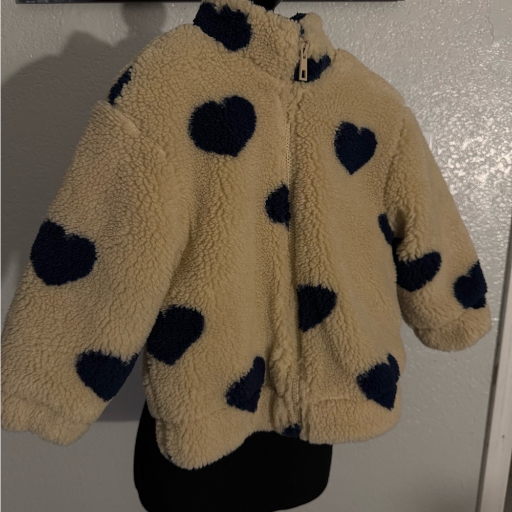 Zara kids Cream Heart Pattern Jacket